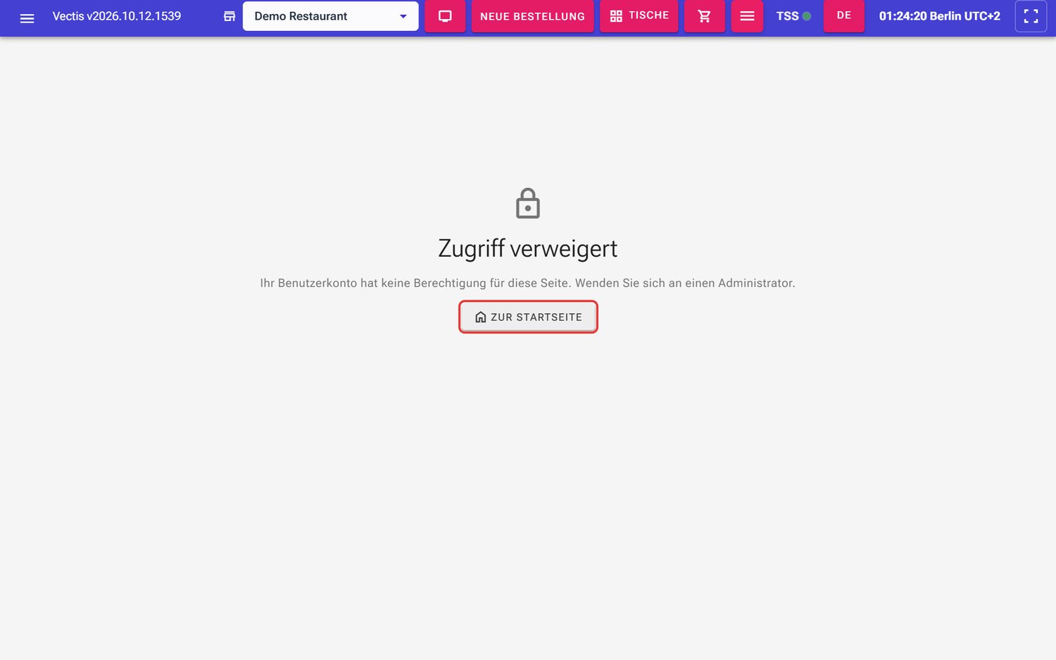 Seite Zugriff verweigert