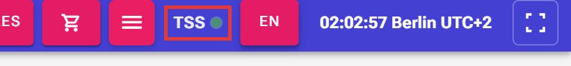 TSS indicator with a green dot in the header