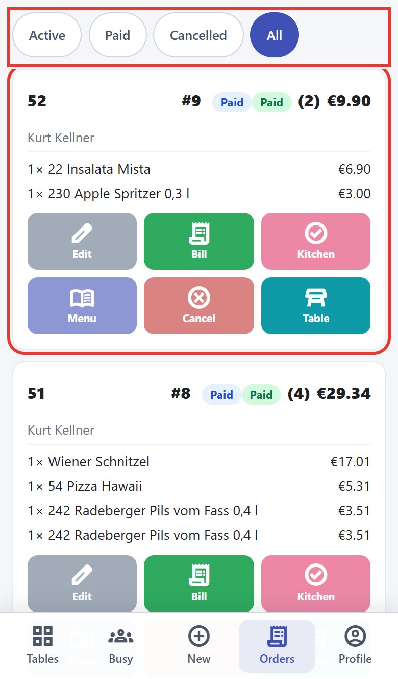My orders, filter All: two paid orders #9 and #8